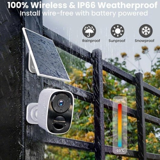 Caméra de surveillance OVO 1080p Vision Nocturne Extérieure Panneau Solaire Audio Bidirectionnel