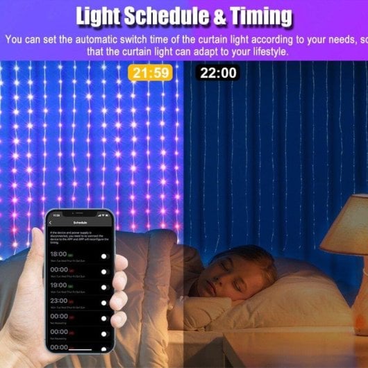 Rideau lumineux intelligent OVO DIY 400 LED RGB contrôle application
