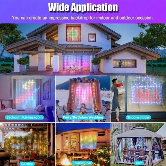 Rideau lumineux intelligent OVO DIY 400 LED RGB contrôle application