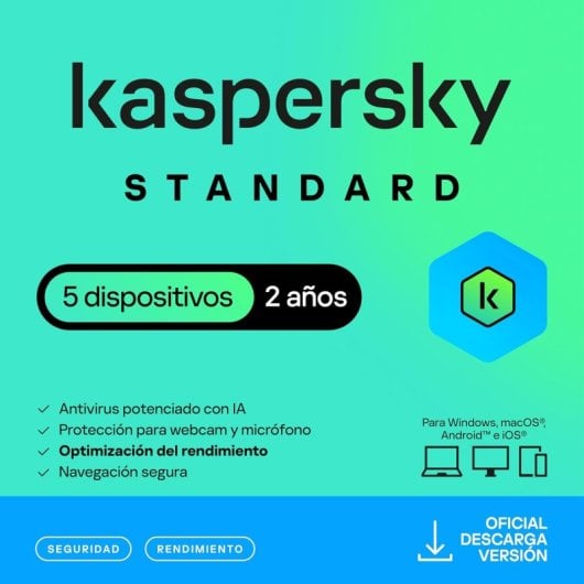 Kaspersky Standard Anti-virus 5 Dispositivos Licencia 2 Años Descarga Digital
