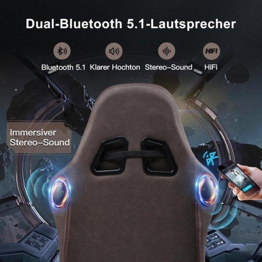 Cadeira Gaming GTPLAYER Ergonomica Reposapiés Altifalantes