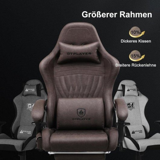 Cadeira Gaming GTPLAYER Ergonomica Reposapiés Altifalantes