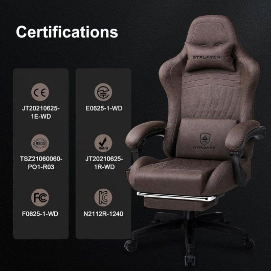 Cadeira Gaming GTPLAYER Ergonomica Reposapiés Altifalantes