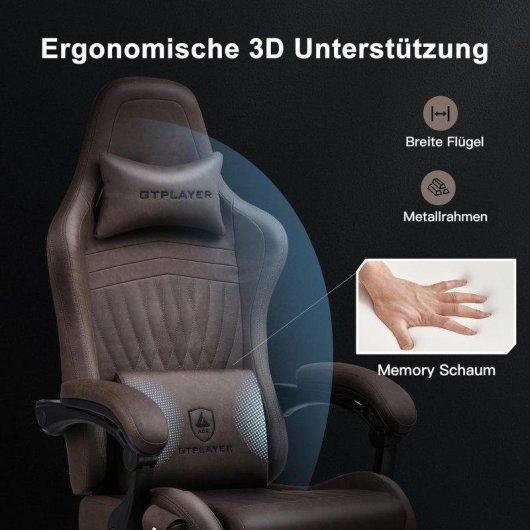 Cadeira Gaming GTPLAYER Ergonomica Reposapiés Altifalantes