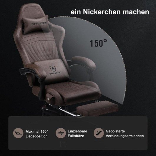 Cadeira Gaming GTPLAYER Ergonomica Reposapiés Altifalantes