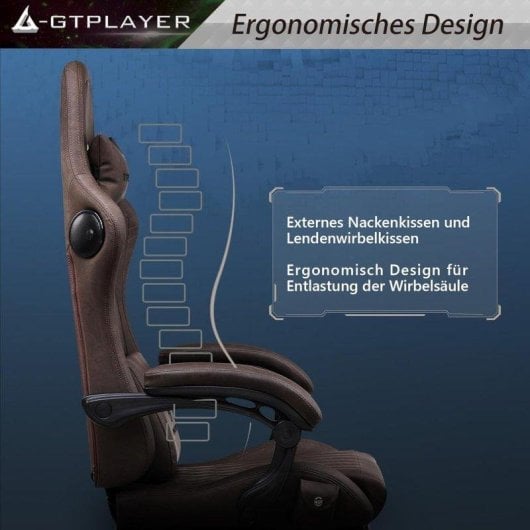 Cadeira Gaming GTPLAYER Ergonomica Reposapiés Altifalantes