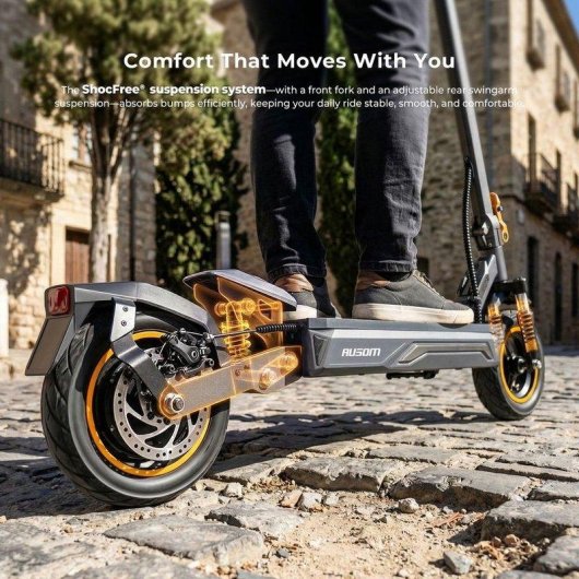 Patinete eléctrico Ausom K20 48V 13,5Ah Autonomía 70km Suspensión Luz Gris oscuro