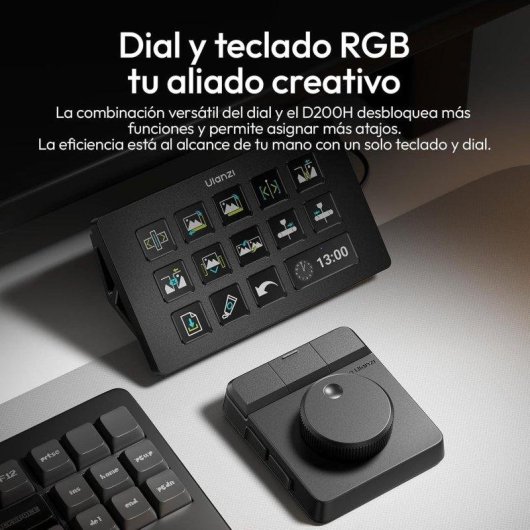 Teclado programable inalámbrico Ulanzi D100H 7 Teclas Programables y Dial