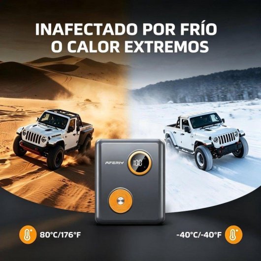 Arrancador de coche AFERIY 2000A batería iones sodio 27500mAh PD60W linterna LED