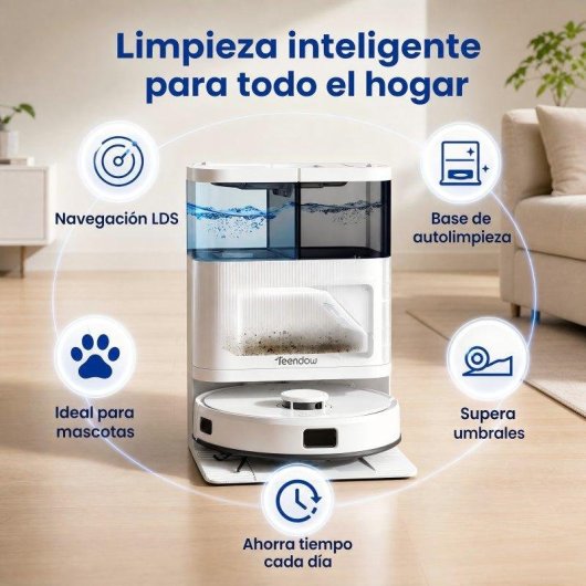 Aspirateur Robot Teendow avec Vidage Automatique Navigation LDS 10.000 Pa