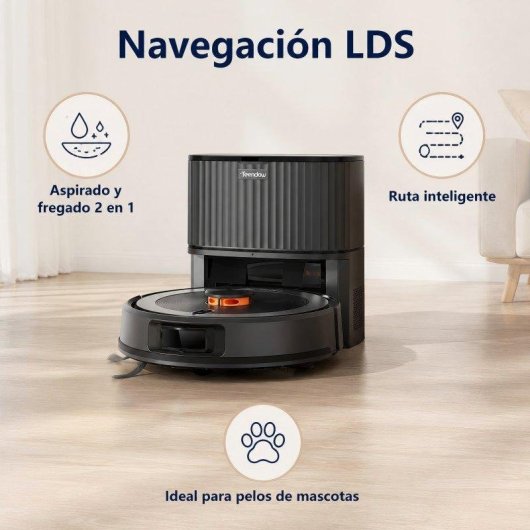 Aspirador Robô com Mopa Teendow 4500 Pa Navegação LiDAR 360° 140 Min