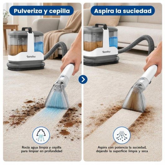 Aspiradora de Tapicerías Teendow 450W 13KPa 1000ml/550ml Cepillo Pequeño
