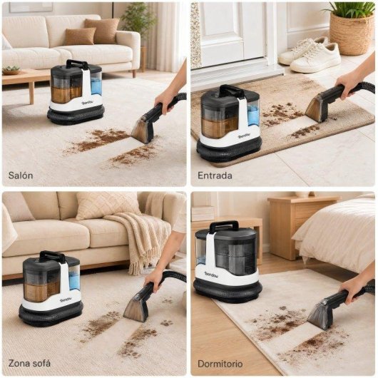 Aspiradora de Tapicerías Teendow 450W 13KPa 1000ml/550ml Cepillo Pequeño