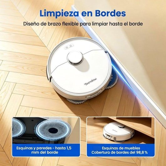 Aspirador Robô com Mopa Teendow D63s Ultra Com Esvaziamento Automático Navegação LDS 10.000 Pa