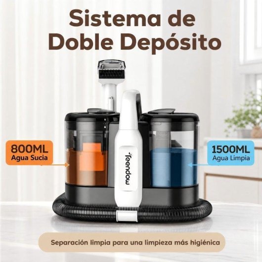 Aspiradora de Tapicerías Teendow C5 450W 11000 PA Doble Depósito Ligera 4 kg