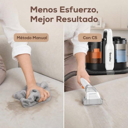 Aspiradora de Tapicerías Teendow C5 450W 11000 PA Doble Depósito Ligera 4 kg