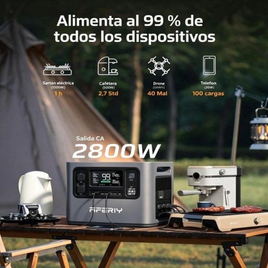 Stazione di energia AFERIY 2800W 2048Wh 13 porte Batteria LiFePO4 Ricarica solare
