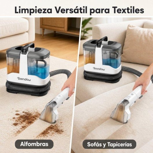Aspirador de Estofos Teendow 450W 13000PA Duplo Depósito 1000ml+550ml