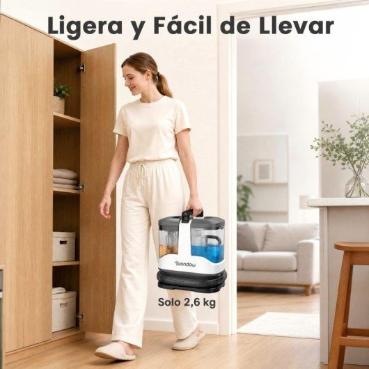 Aspirador de Estofos Teendow 450W 13000PA Duplo Depósito 1000ml+550ml
