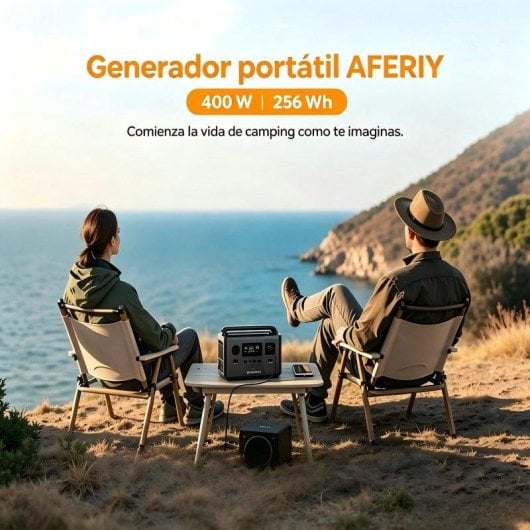 Stazione di energia Aferiy 256Wh 400W 6 porte AC, USB-A, USB-C Batteria LiFePO4 Portatile