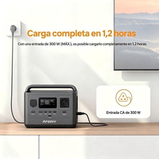 Stazione di energia Aferiy 256Wh 400W 6 porte AC, USB-A, USB-C Batteria LiFePO4 Portatile