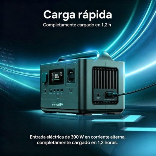 Stazione di energia Aferiy 256Wh 400W 6 porte AC, USB-A, USB-C Batteria LiFePO4 Portatile