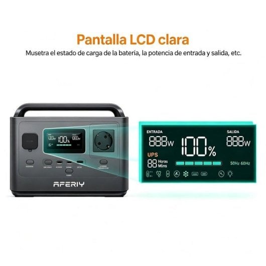 Stazione di energia Aferiy 256Wh 400W 6 porte AC, USB-A, USB-C Batteria LiFePO4 Portatile