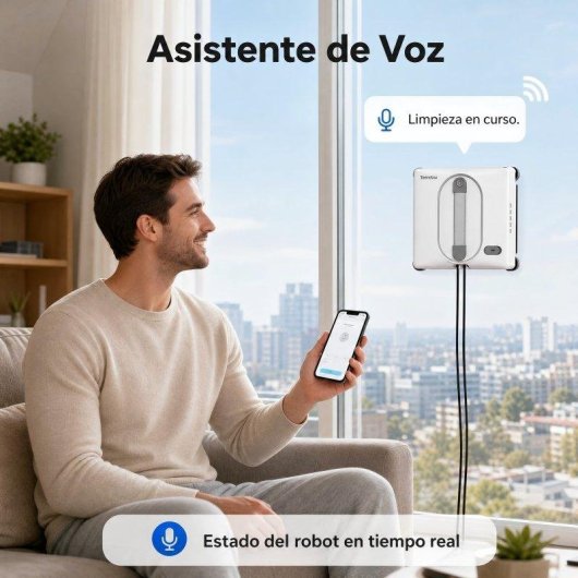 Robot nettoyeur vitres Teendow 5500Pa Intell Assist Voix