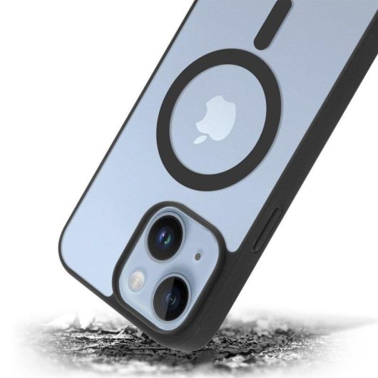 Custodia ibrida antishock Dam Electronics silicone PVC trasparente per iPhone 15 Plus