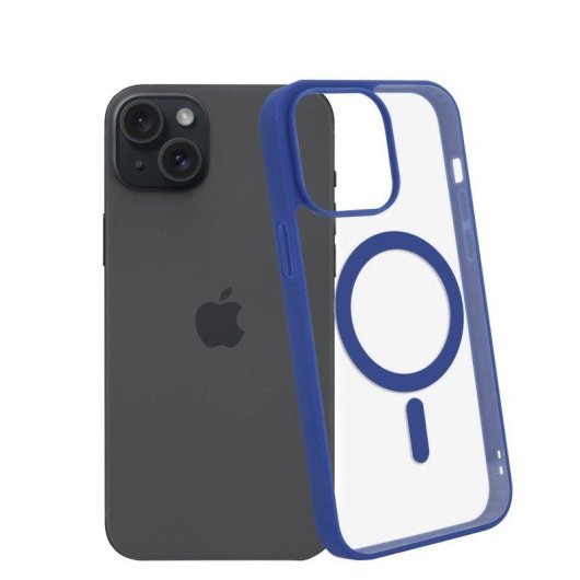 Custodia ibrida antishock Dam Electronics silicone PVC trasparente per iPhone 15 Plus