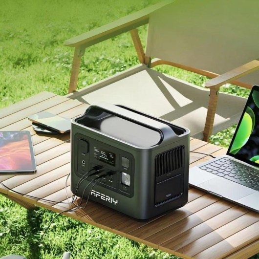 Energie-Station AFERIY 512Wh 8 Anschlüsse AC, USB LiFePO4 Batterie LCD-Display Schnellladung