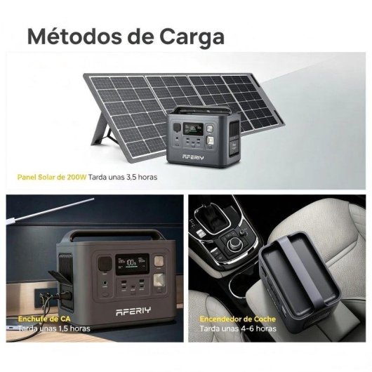 Energie-Station AFERIY 512Wh 8 Anschlüsse AC, USB LiFePO4 Batterie LCD-Display Schnellladung