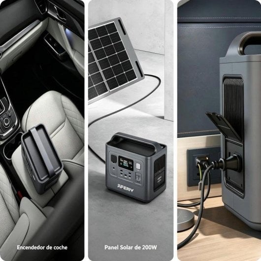 Energie-Station AFERIY 512Wh 8 Anschlüsse AC, USB LiFePO4 Batterie LCD-Display Schnellladung