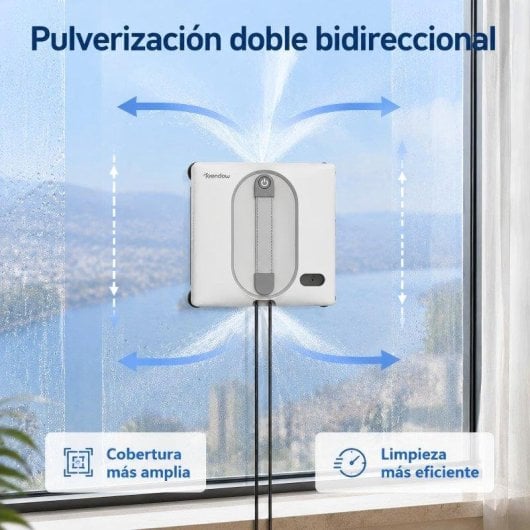 Robot nettoyeur vitres Teendow Hw-225 5500Pa Pulverisation Double Bidirectionnelle 85mm
