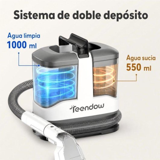 Aspiradora de Tapicerías Teendow 450W 13KPa Doble Depósito 1000ml/550ml