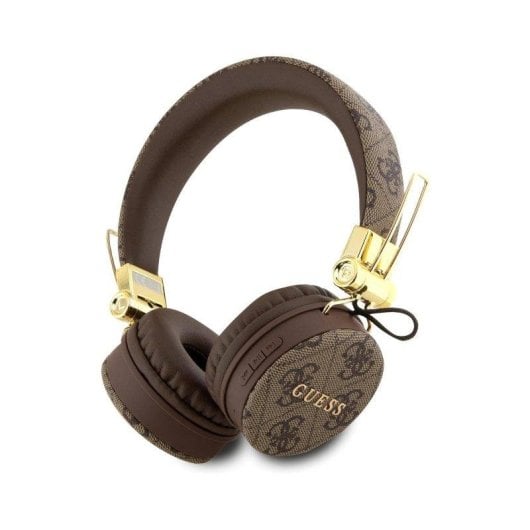 Auriculares Guess Bluetooth sem fios Logo 4G clássico castanho