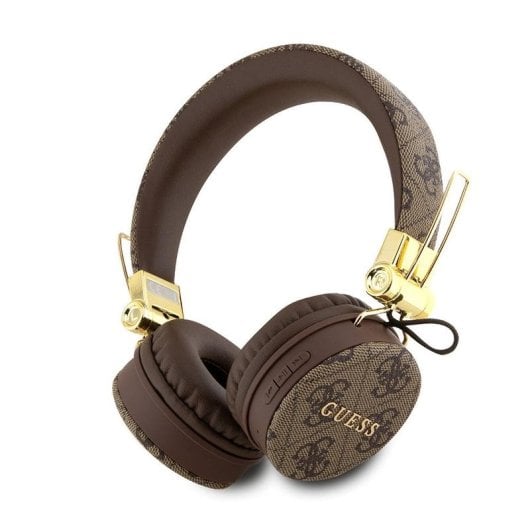 Auriculares Guess Bluetooth sem fios Logo 4G clássico castanho