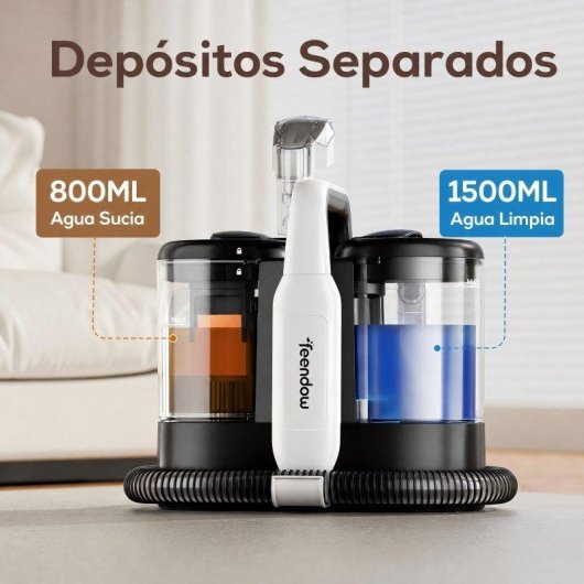 Aspirador de Estofos Teendow 450W 11000Pa Duplo Depósito 1500ml+800ml