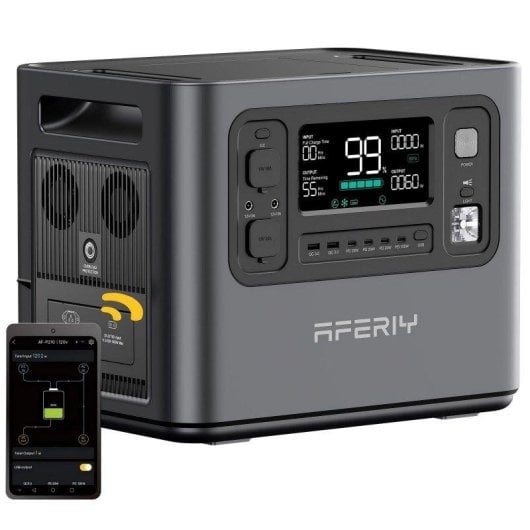 Stazione di energia Aferiy P210 2048Wh 13 porte LiFePO4 UPS 10ms Ricarica solare