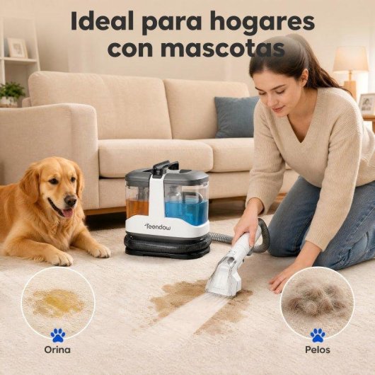 Aspiradora de Tapicerías Teendow Limpiador 450W 13Kpa Doble Depósito 1000ml