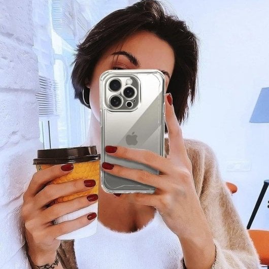 Funda para móvil Dam Electronics Transparente Silicona Antichoque para iPhone 14 Pro Max