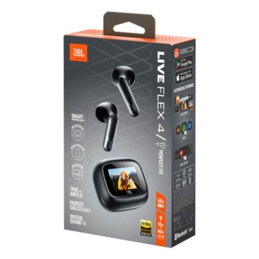 Auriculares JBL Live Flex 4 sans fil Bluetooth avec réduction de bruit, micro et IP54, noir