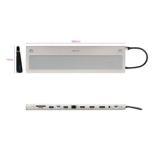 HUB USB-C 12 en 1 Nanocable HDMI 4K DisplayPort Ethernet USB 3.0 PD 100W