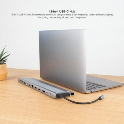 HUB USB-C 12 en 1 Nanocable HDMI 4K DisplayPort Ethernet USB 3.0 PD 100W