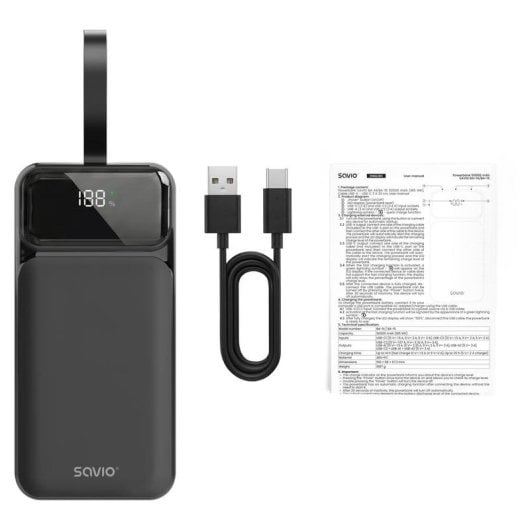 Batteria esterna Savio BA-14 50000 mAh Ricarica rapida USB-C
