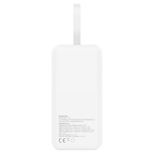 Batteria Esterna Savio BA-15 50000 mAh Ricarica rapida Bianco