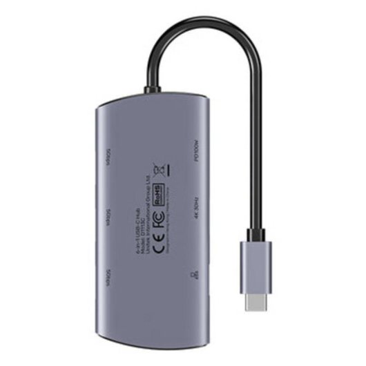 Hub Unitek 6 puertos 5 Gbps modelo D1113CGY01 con carga 100W y HDMI
