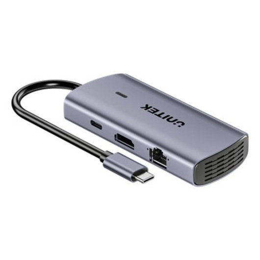 Hub Unitek 6 puertos 5 Gbps modelo D1113CGY01 con carga 100W y HDMI