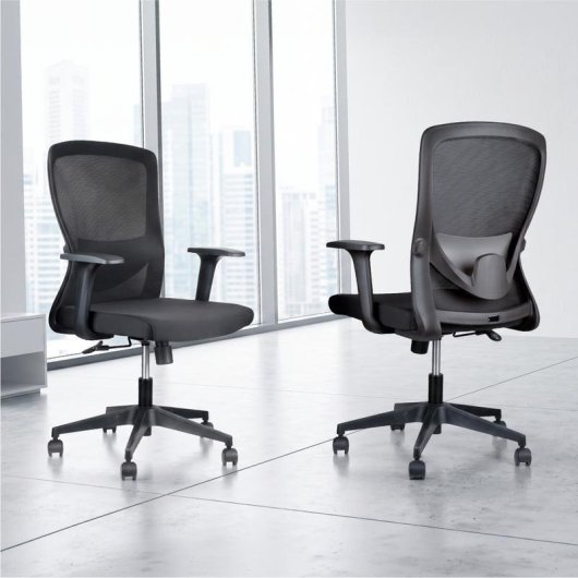 Chaise de bureau IGGUAL Ergoline EN1335 avec base à 5 roulettes et réglage hauteur