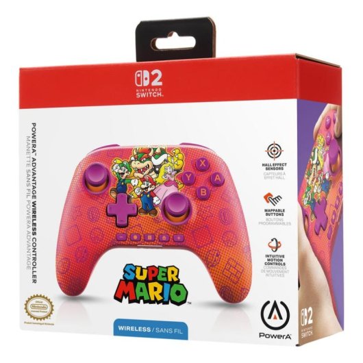Kabelloses Gamepad PowerA fuer Nintendo Switch 2 Rosa